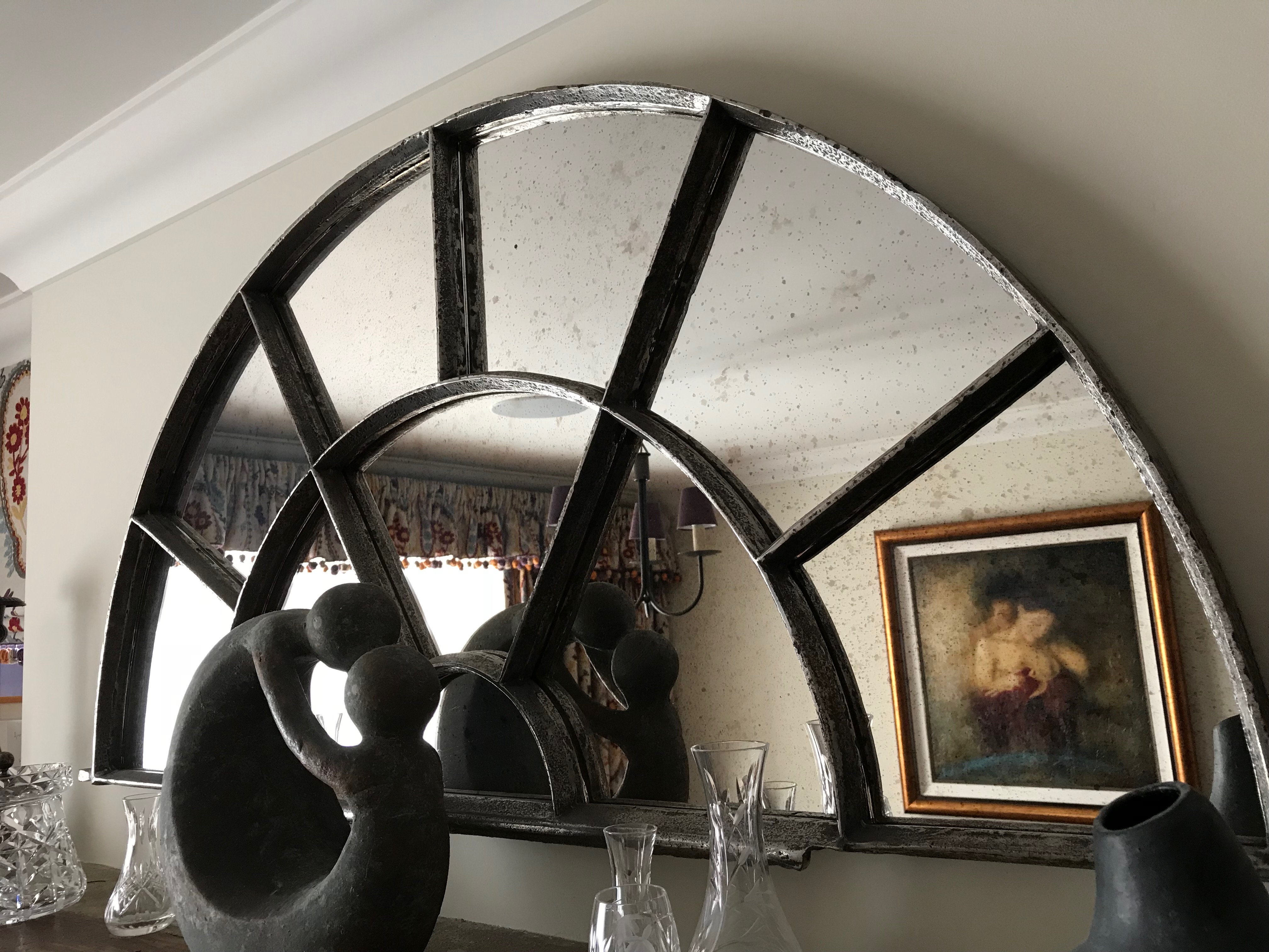 oil-painting-through-reclaimed-architectural-window-frame-mirror-snug-Home at the Heart